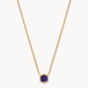 Kendra Scott Davie 18k Gold Vermeil Pendant Necklace in Blue Iolite